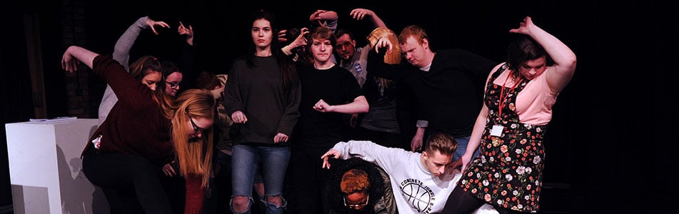 group of students performing